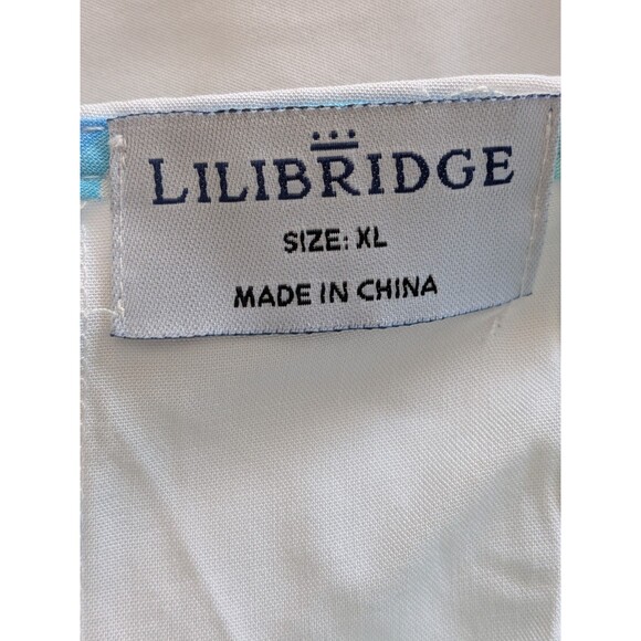 Lilibridge Dress Women’s XL Tropical Hawaiian Beach Blue Cover-up Coastal NEW - Picture 3 of 14